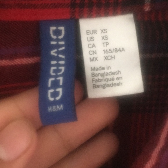 H&M red flannel size small S - Picture 2 of 4